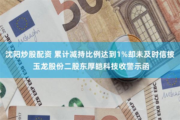 沈阳炒股配资 累计减持比例达到1%却未及时信披 玉龙股份二股东厚皑科技收警示函