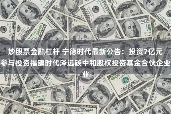 炒股票金融杠杆 宁德时代最新公告：投资7亿元参与投资福建时代泽远碳中和股权投资基金合伙企业