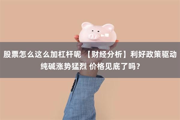 股票怎么这么加杠杆呢 【财经分析】利好政策驱动纯碱涨势猛烈 价格见底了吗？